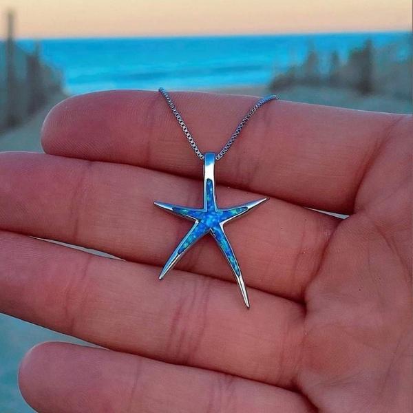 Cremilde | Colar Estrela-do-Mar Opala Azul