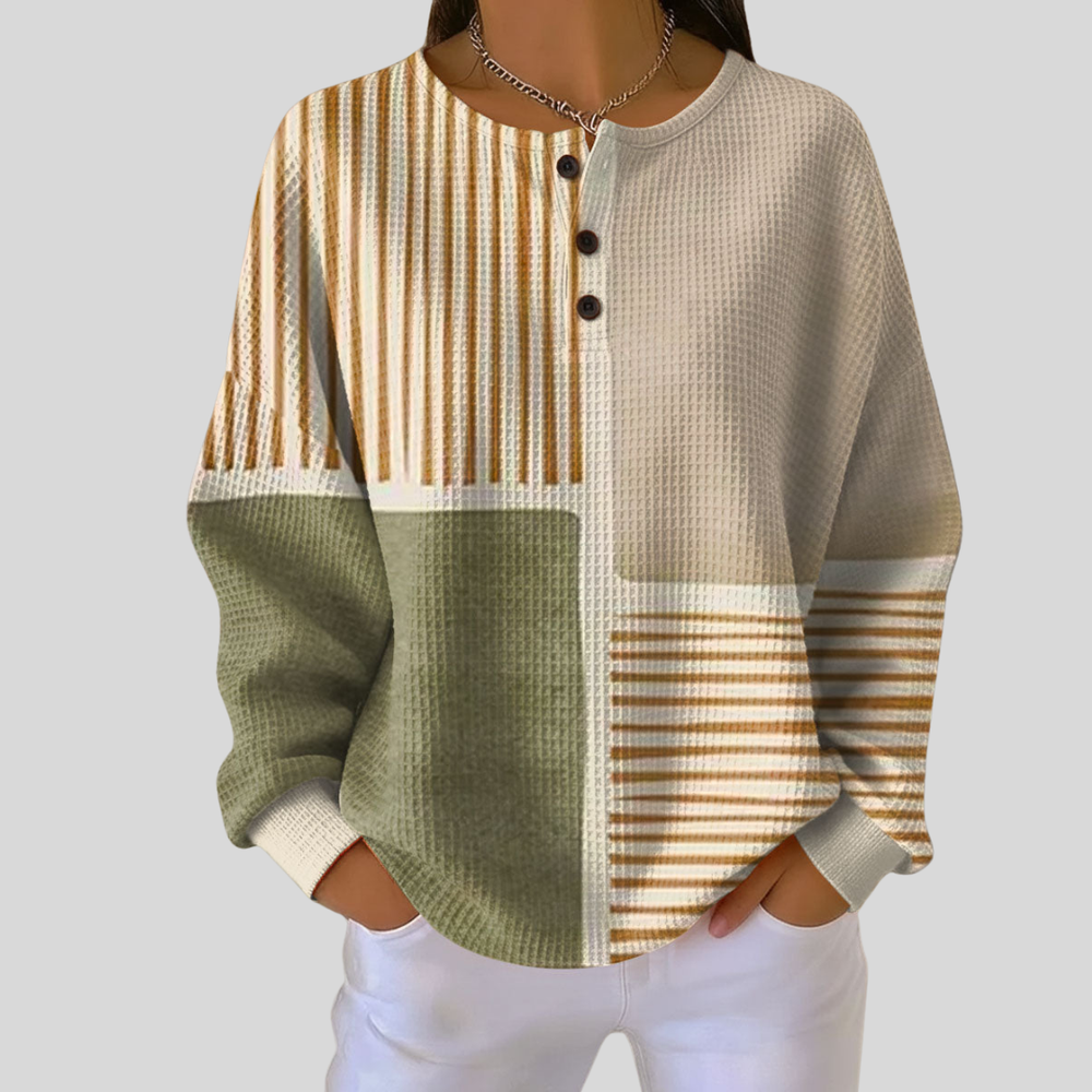 Adelaide | Top Henley com Blocos de Cor e Riscas