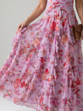 Florinda | Vestido Floral Comprido de Alças ao Pescoço