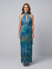 Evelina | Vestido Comprido Halter com Abertura no Decote