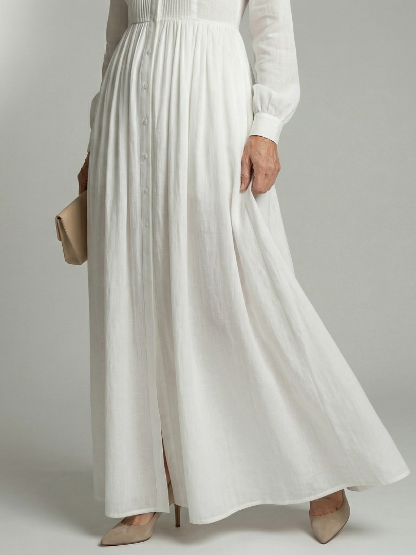 Amélia | Vestido Comprido Elegante com Nervuras