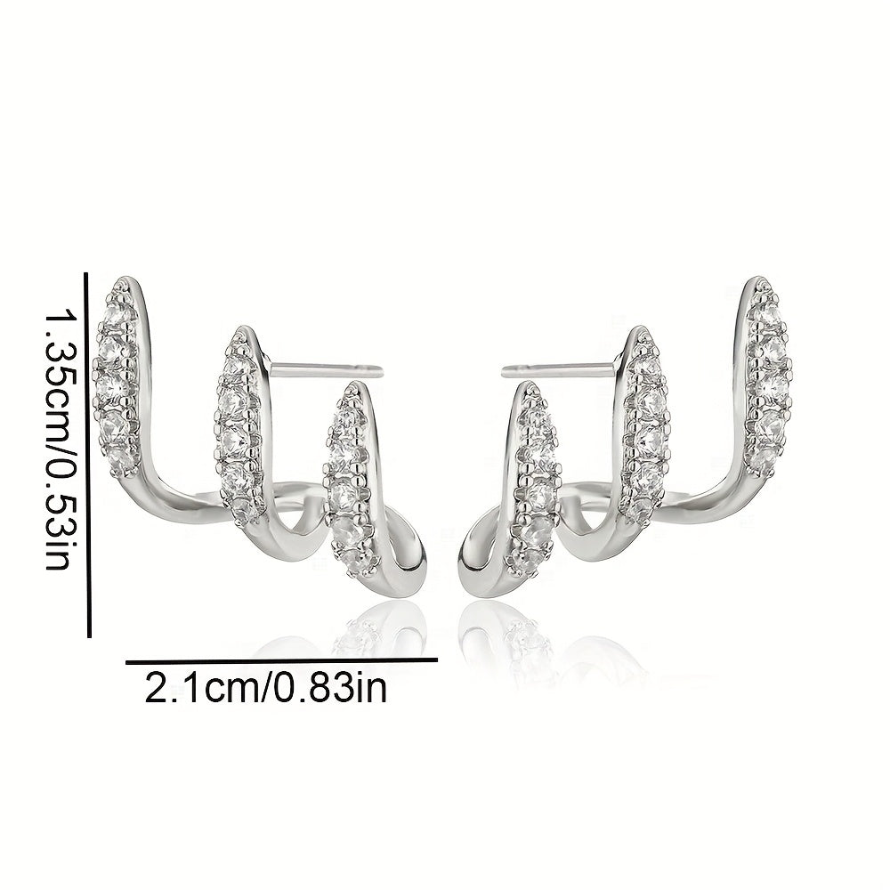 Elegante Strass Dreikrallen Ohrringe