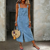 Susana - Vestido de Ganga Casual de Alças