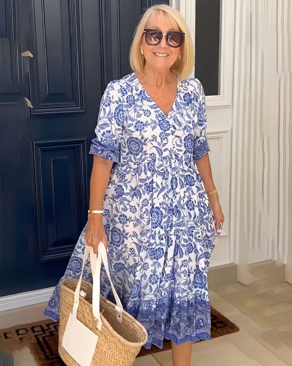 Mara – Vestido fluido leve com efeito lisonjeiro