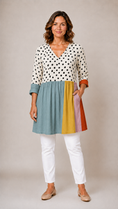 JACQUELINE | Dolga bluza z V-izrezom