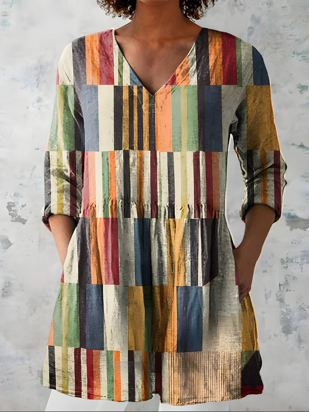 LYDIA | Dolga bluza z V-izrezom