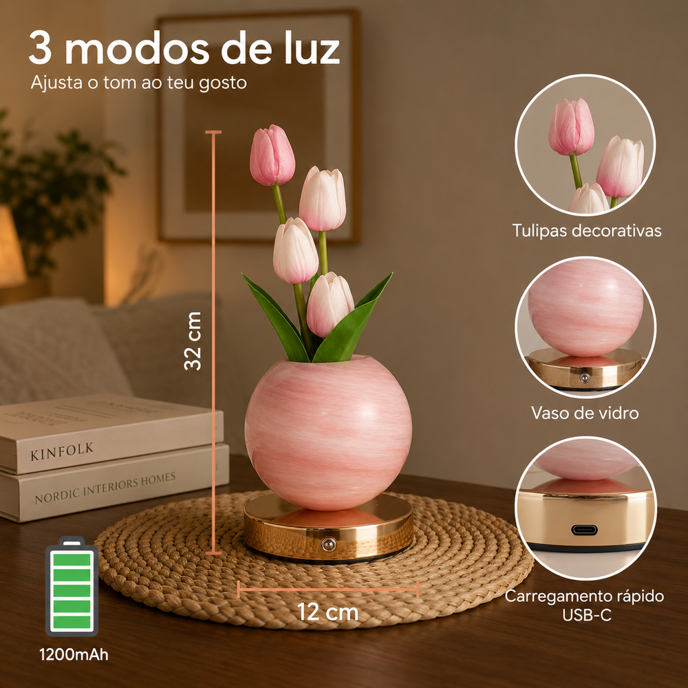 Candeeiro Tulipas LED