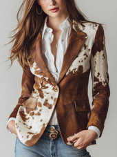 Patrícia | Blazer Vintage com Padrão Vaca