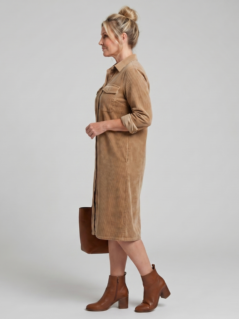 Dora | Vestido Midi com Botões e Bolsos