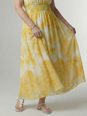 Fátima | Vestido Midi Franzido com Decote Halter