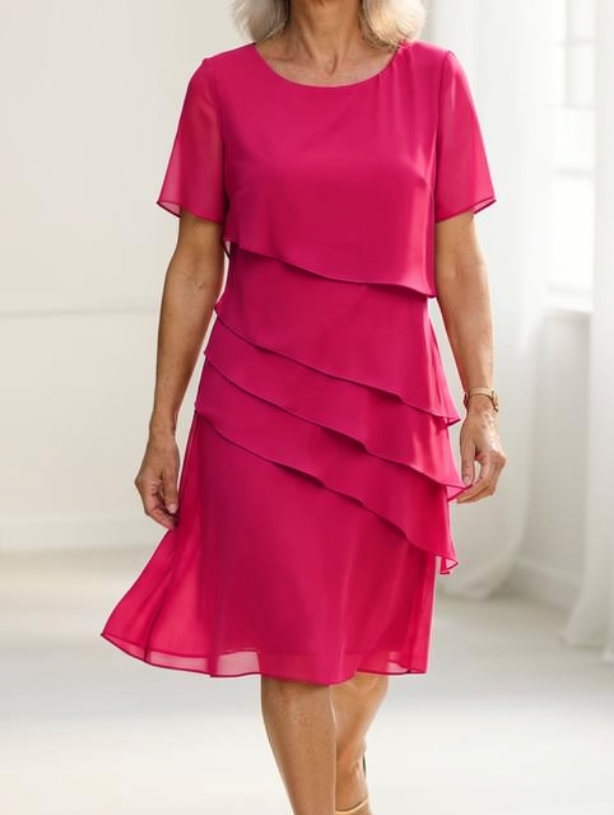 Lídia - Vestido Ruffle de Conforto Elegante