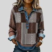 Mariana | Blusa Patchwork com Gola e Botões