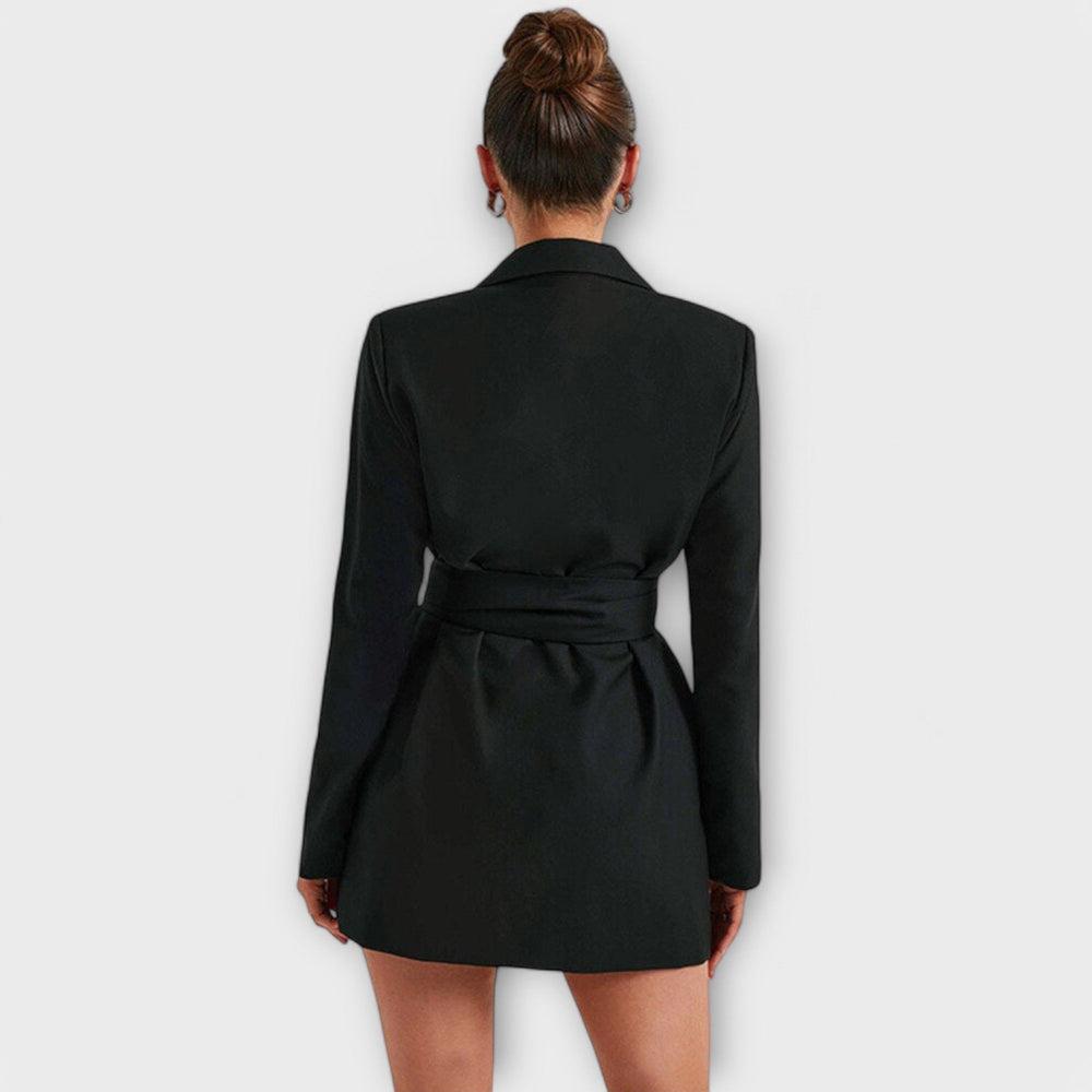 Vestido blazer com decote em V