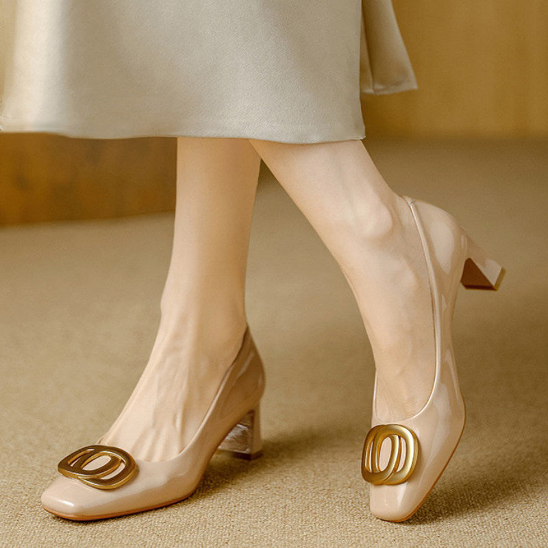 Natália | Sapatos Elegantes de Salto Largo