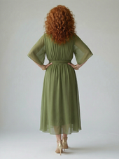 Mirela | Vestido Midi Suavemente Drapeado