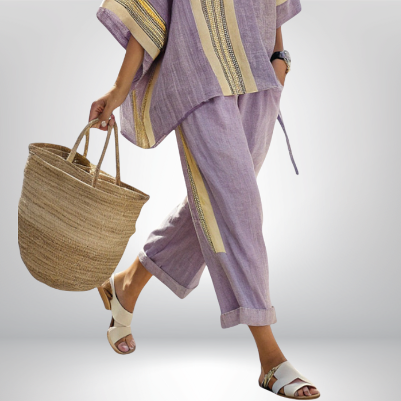 Diana - Conjunto boho com riscas