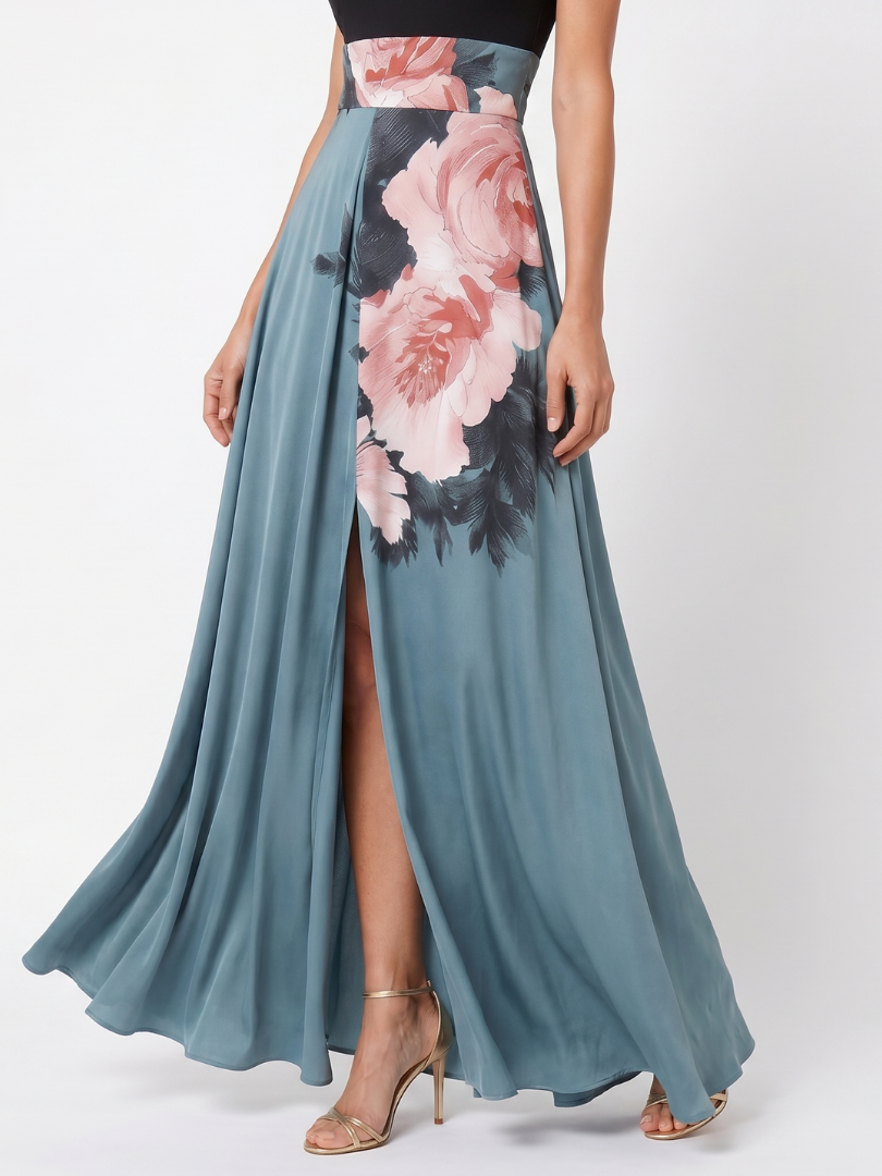 Serafina | Vestido Comprido Halter Estampado