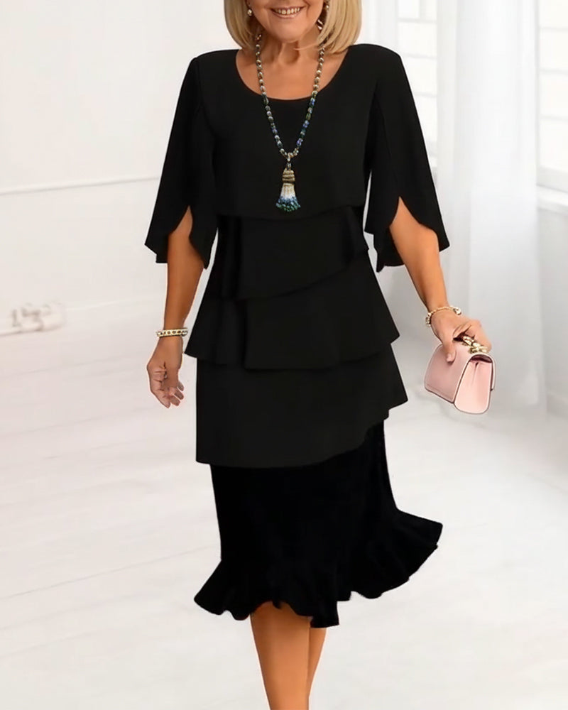Patricia - Vestido Elegante de Conforto com Rendas