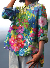 Rebeca - Camisa Casual Vintage Floral Linda