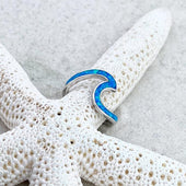 Wellenring aus Silber mit Opal