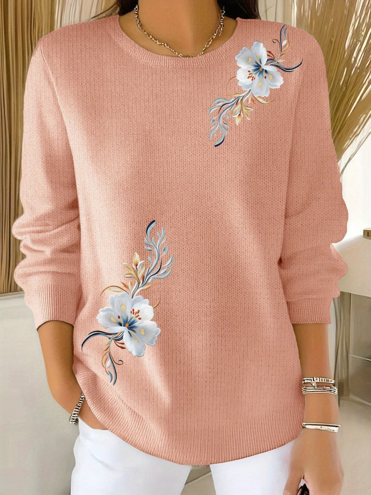 Meyla | Camisola de Malha com Detalhes Florais