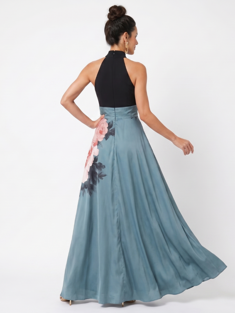 Serafina | Vestido Comprido Halter Estampado