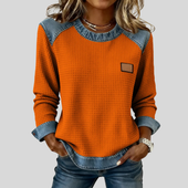 Irene | Sweatshirt em Favo com Detalhes Efeito Ganga
