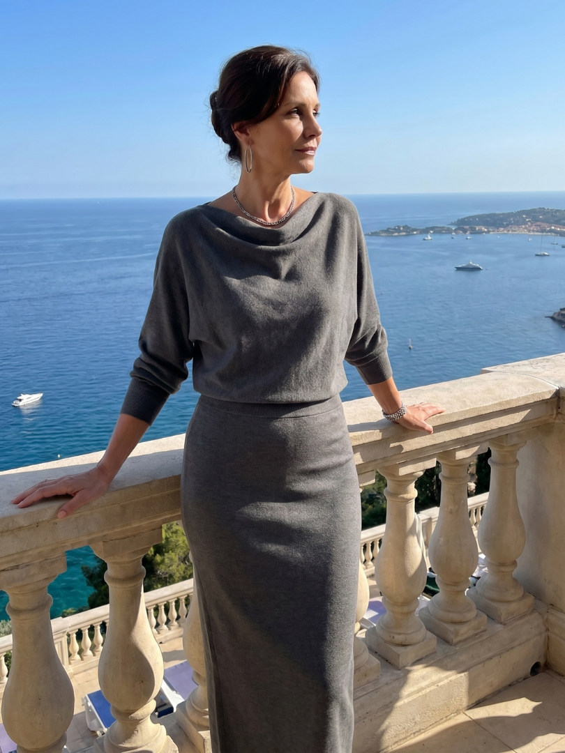Benedita | Vestido Midi com Decote Drapeado