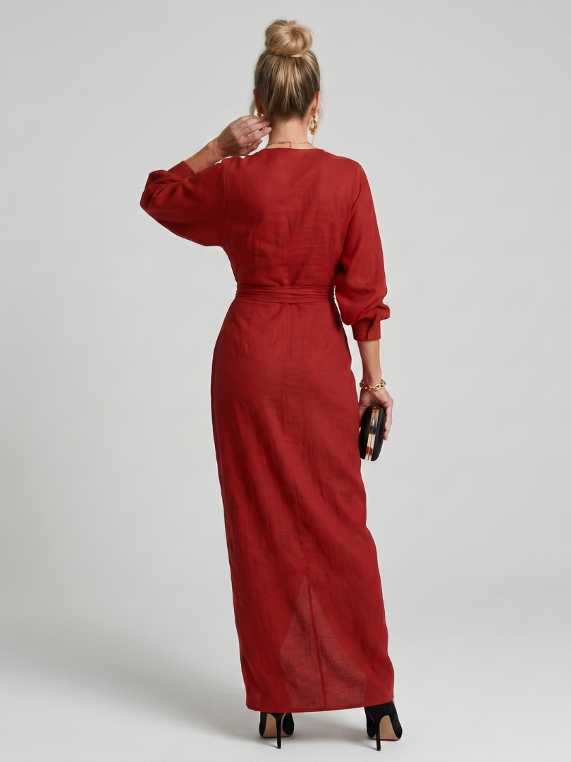 Sónia | Vestido Midi Traçado Drapeado