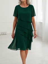 Lídia - Vestido Ruffle de Conforto Elegante