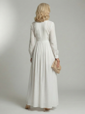 Amélia | Vestido Comprido Elegante com Nervuras