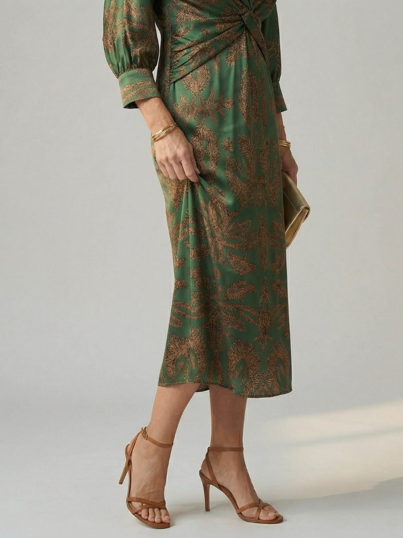 Maura | Vestido Midi com Torção à Frente