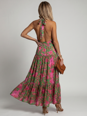 Bárbara | Vestido Halter Comprido Drapeado