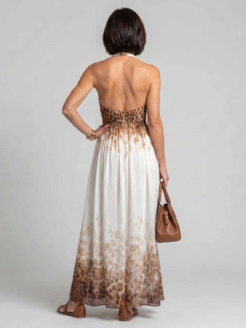 Sofia | Vestido Comprido Fluido com Decote Halter