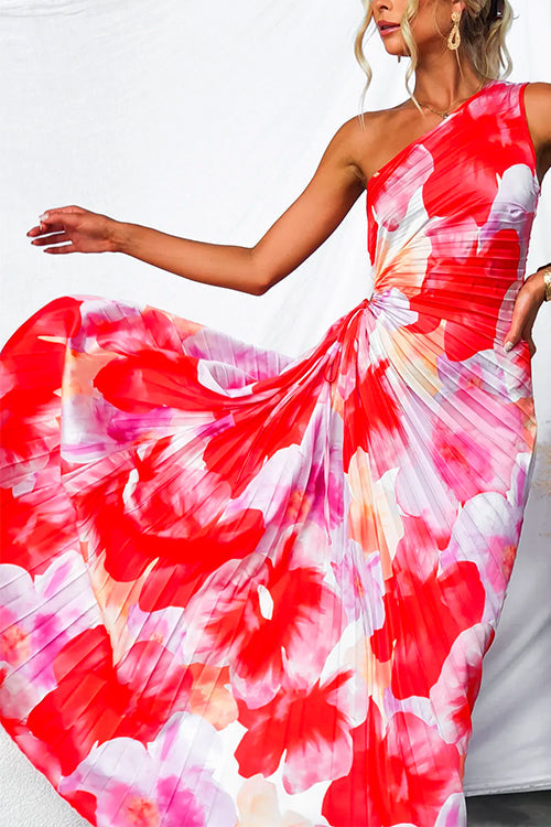 Vitória | Vestido Comprido Plissado de Um Ombro