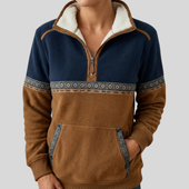 Yolanda | Sweatshirt com Gola Sherpa e Meio Fecho