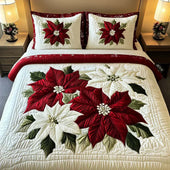 Conjunto de Cama 3 Peças Poinsétia de Inverno