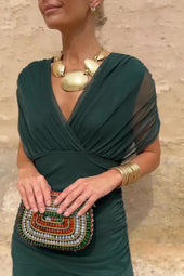 Luísa - Vestido Maxi de Festa Elegante com Decote em V