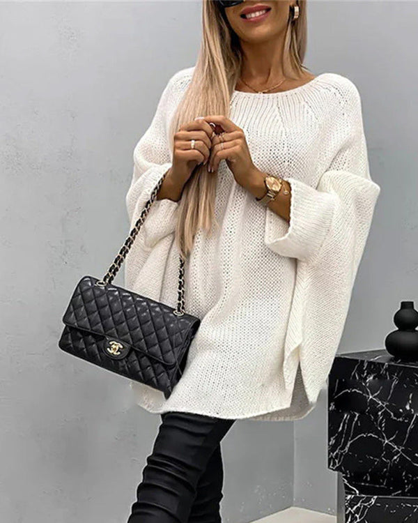 Camisola de Malha Elegante com Capa