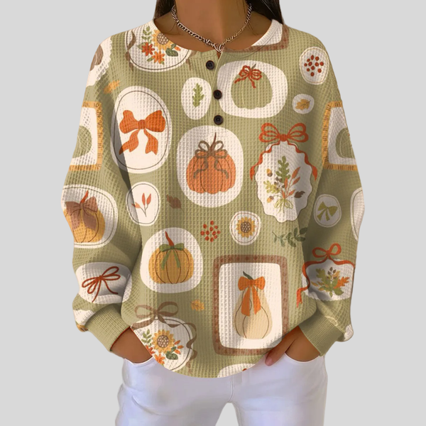 Glória | Sweatshirt de Outono com Botões