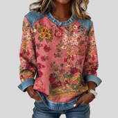 Susana | Sweatshirt Floral com Remates Efeito Ganga