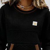 Tânia | Sweatshirt Texturada com Bolso Canguru