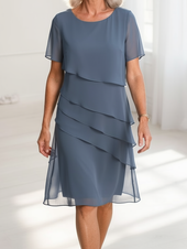 Lídia - Vestido Ruffle de Conforto Elegante