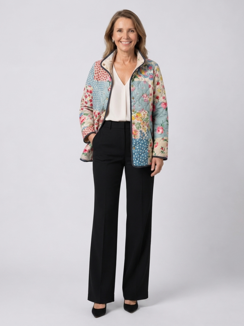 Carlota | Casaco Acolchoado Patchwork Florido