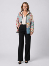 Carlota | Casaco Acolchoado Patchwork Florido