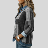 Mariana | Blusa Patchwork com Gola e Botões