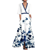 Noélia - Vestido de Primavera Floral com Decote em V