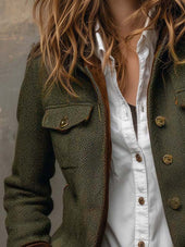Aurélia | Blazer em Espinha com Debrum em Contraste