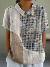 Lana - Camisa com Pontos e Linhas Abstratas