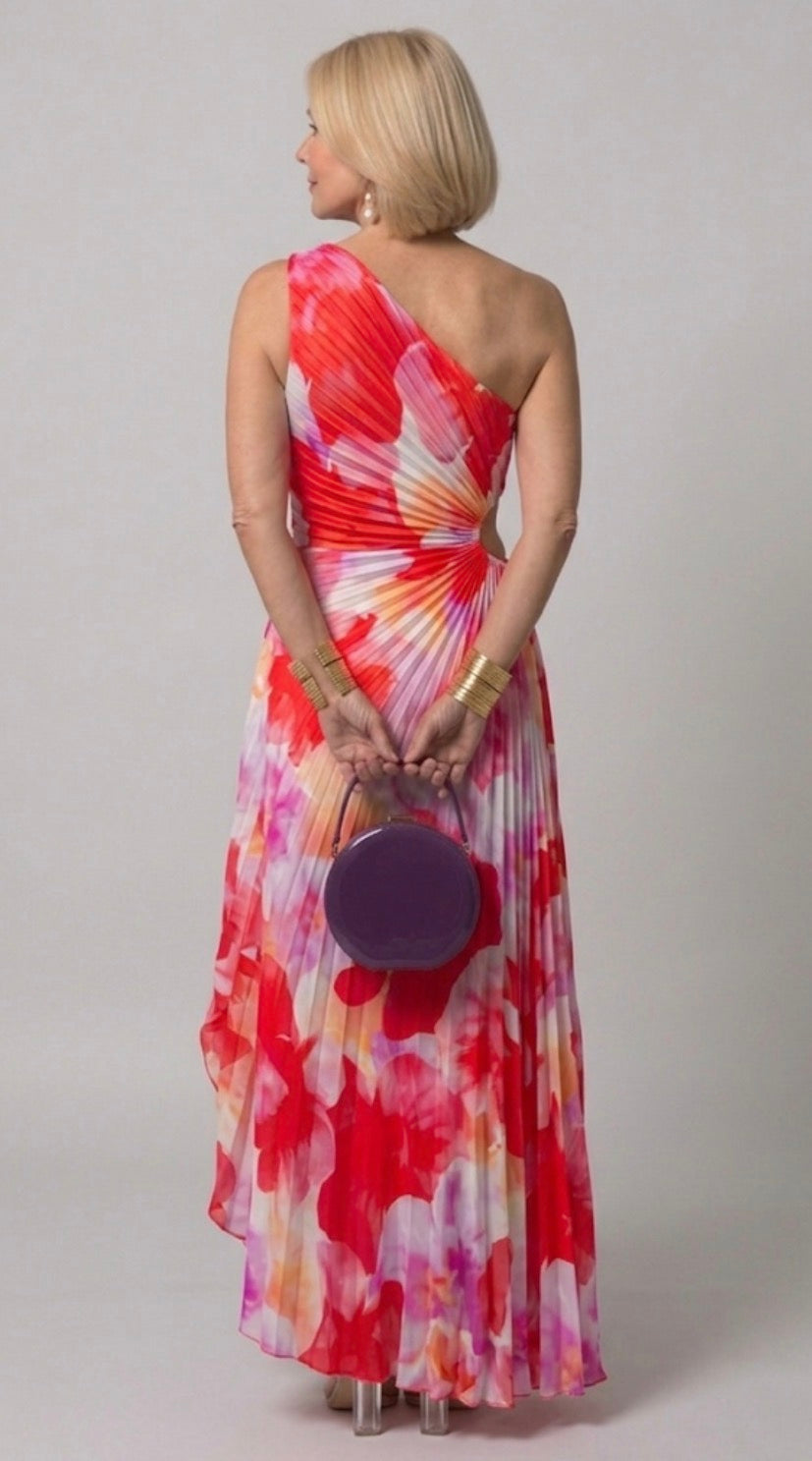 Vitória | Vestido Comprido Plissado de Um Ombro